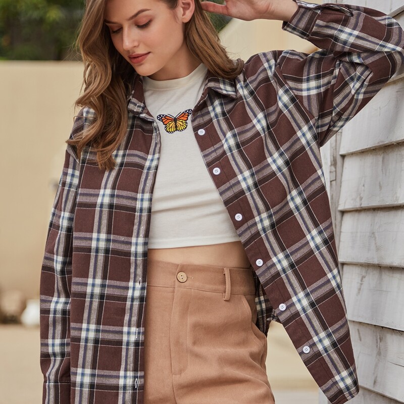 

Plaid Boyfriend Shirt, Multicolor