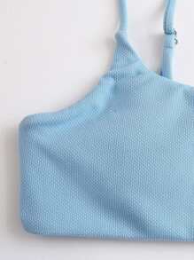 Plain Tie Side Bikini Set Summer Beach - Baby Blue - View 5