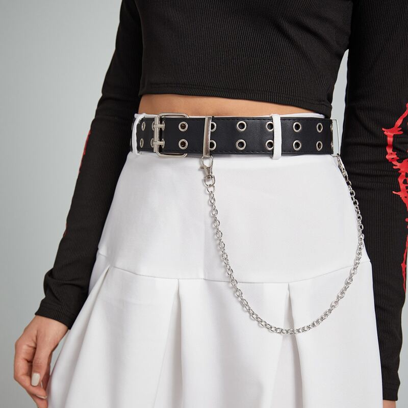 

Grommet Buckle Belt & Pants Chain, Black