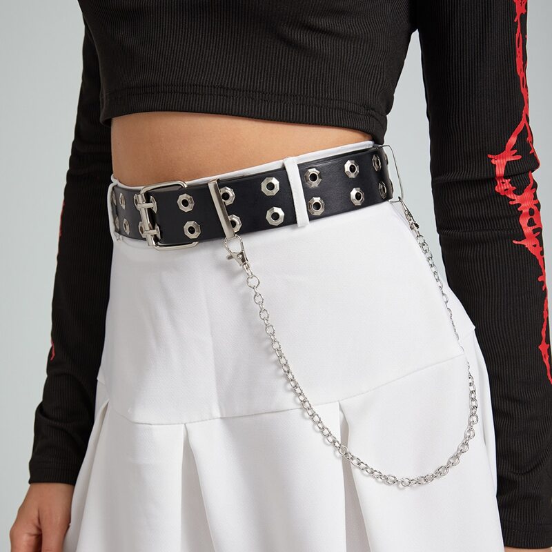 

Grommet Buckle Belt & Pants Chain, Black