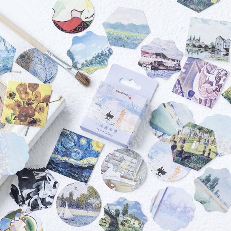 

46pcs Landscape Painting Pattern Sticker, Multicolor