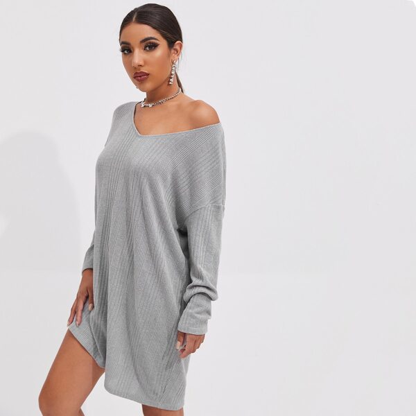 

Drop Shoulder Tee Dress, Light grey