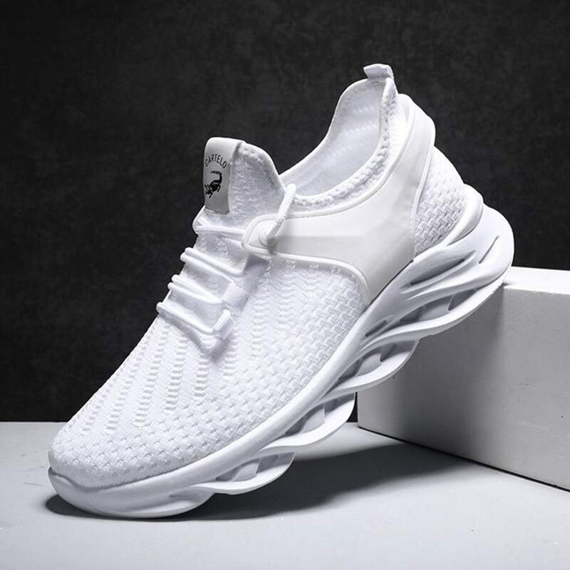 

Lace-up Front Mesh Sneakers, White