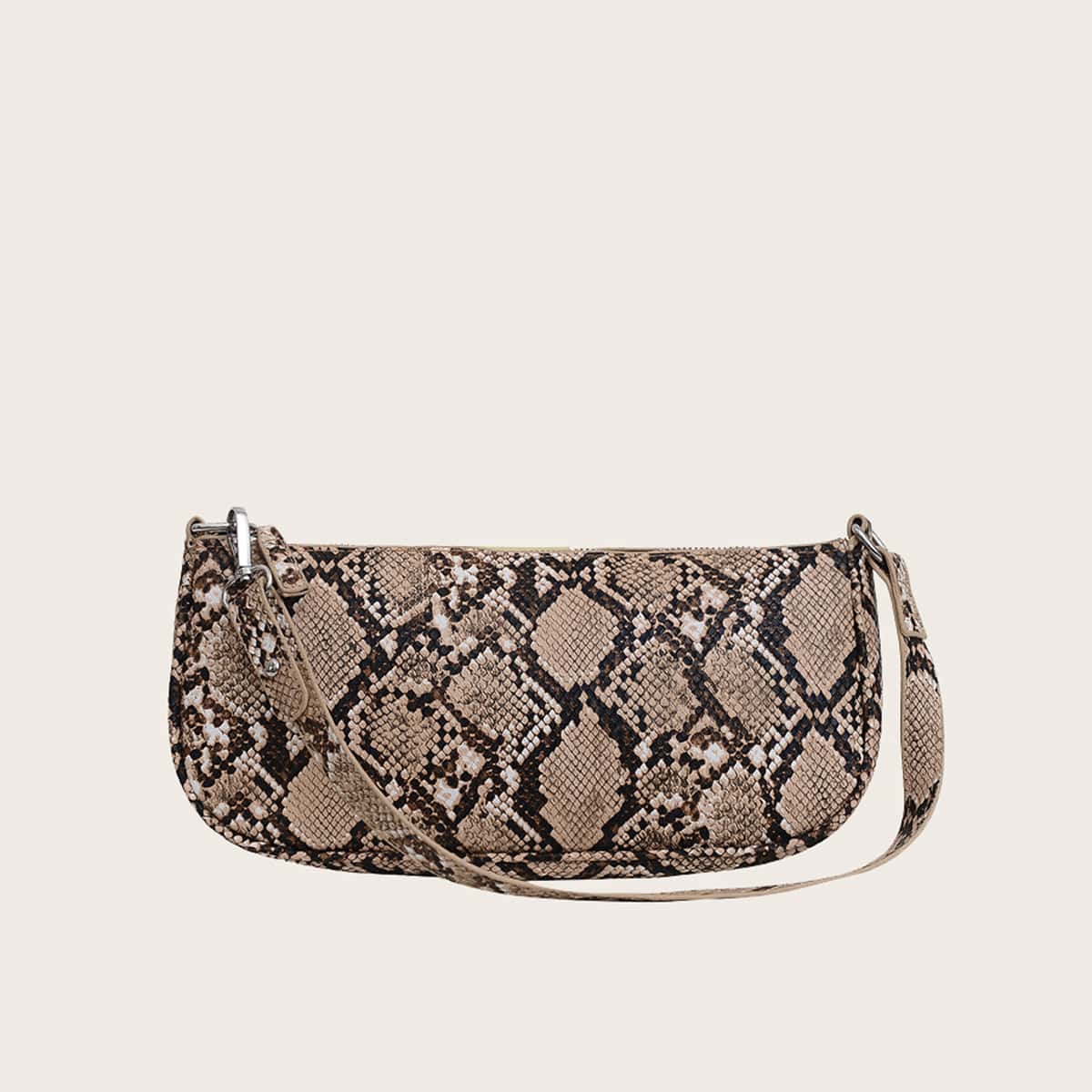 

Snakeskin Baguette Bag, Multicolor