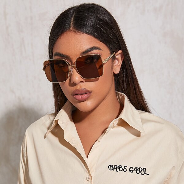 

Metal Frame Sunglasses, Brown