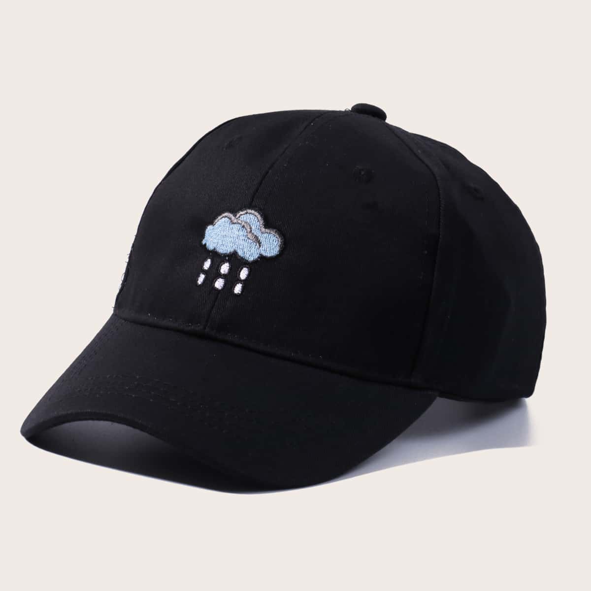 

Dark Cloud Embroidery Baseball Cap, Black
