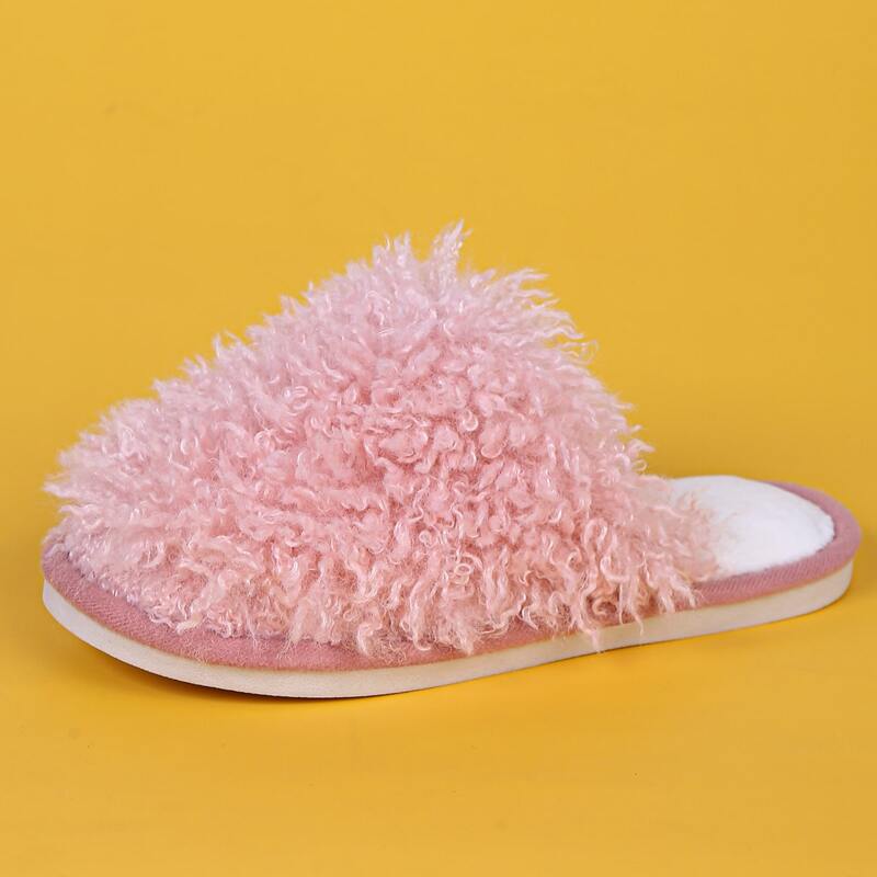 

Plain Fluffy Slippers, Pink