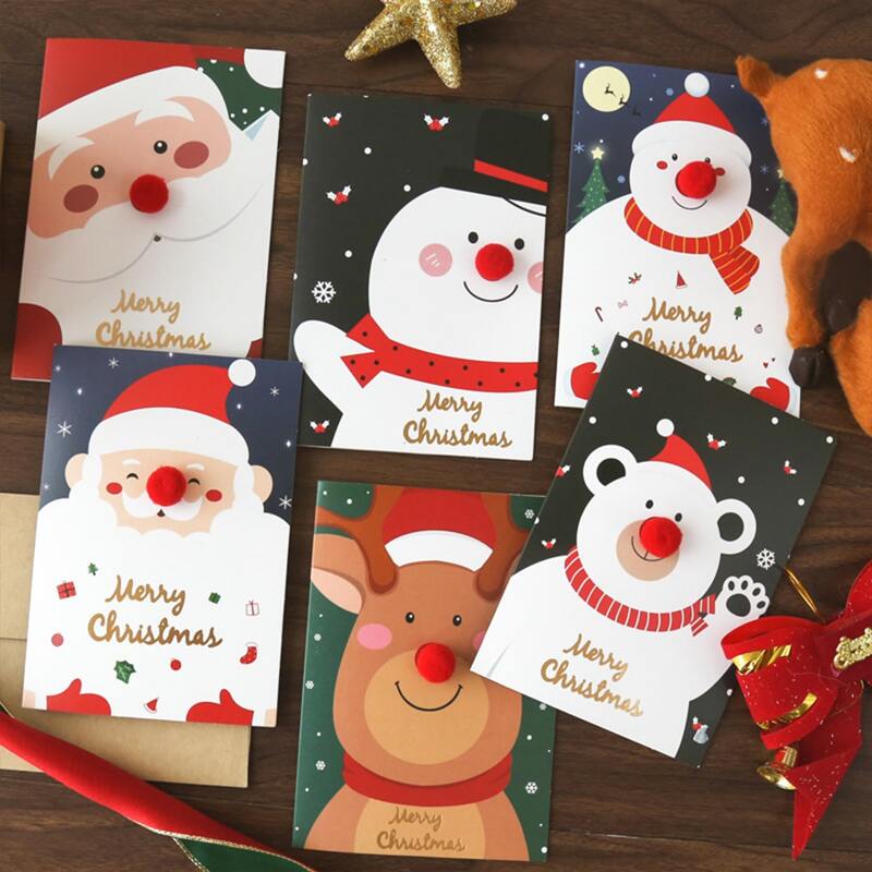

2sheets Random Christmas Greeting Card, Multicolor