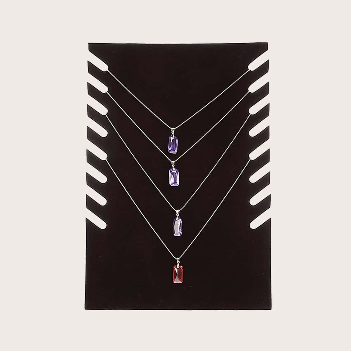 

1pc Foldable Jewelry Display Rack, Black