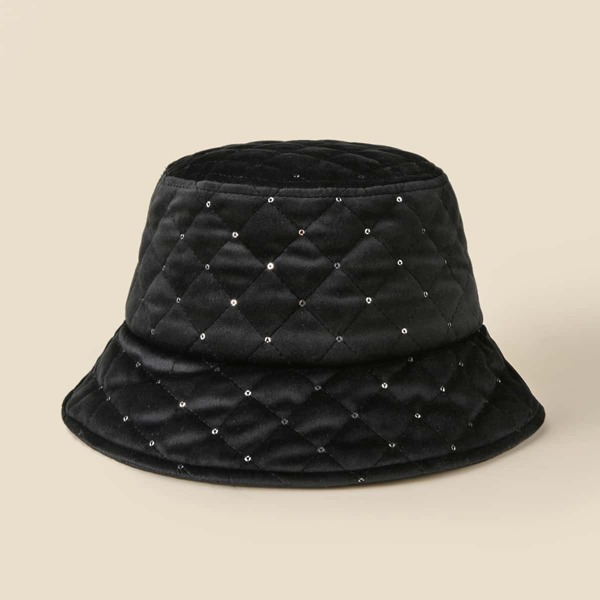 

Quilted Bucket Hat, Black