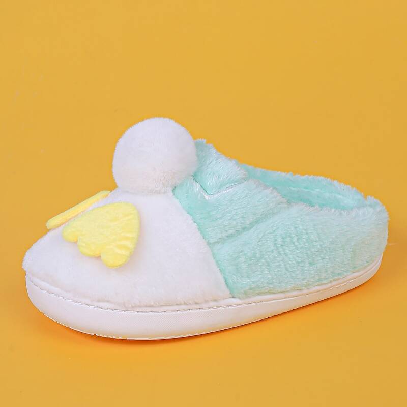 

Cartoon Wings Fluffy Slippers, Blue