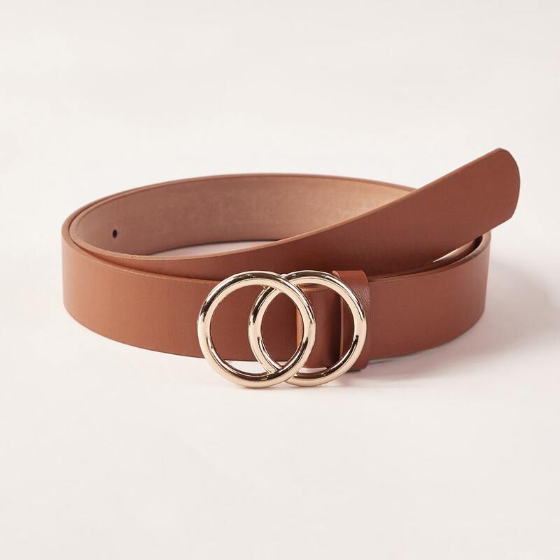 

Double O-ring Buckle Belt, Camel