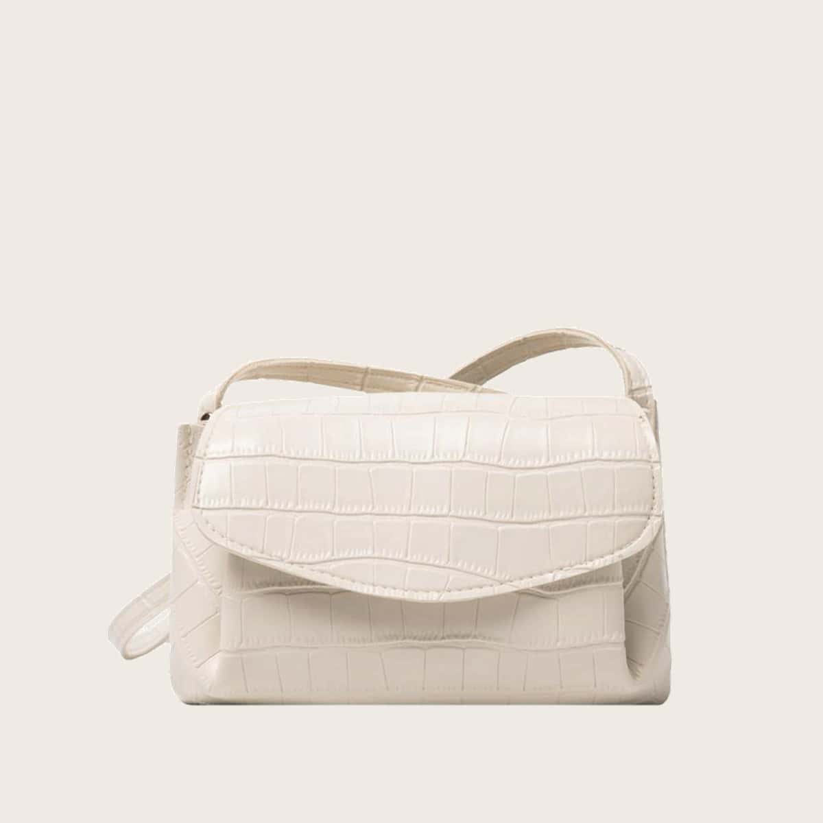 

Croc Embossed Crossbody Bag, White