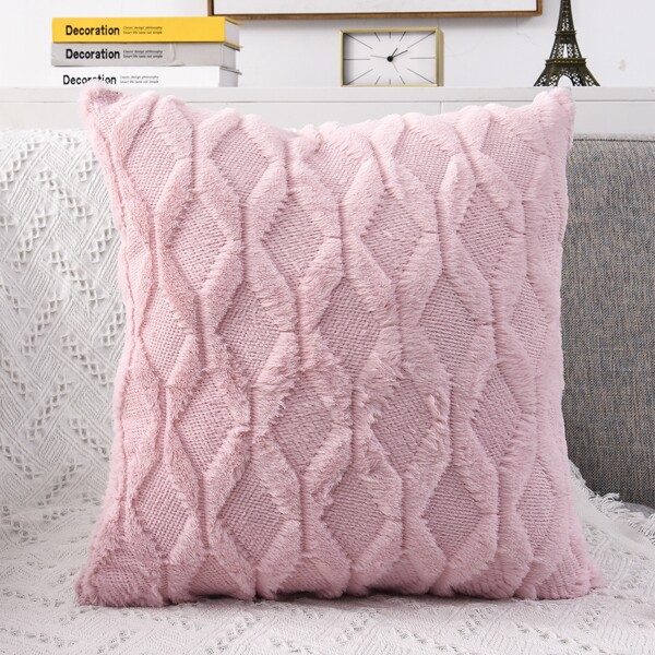 

Plain Plush Cushion Cover Without Filler, Pink