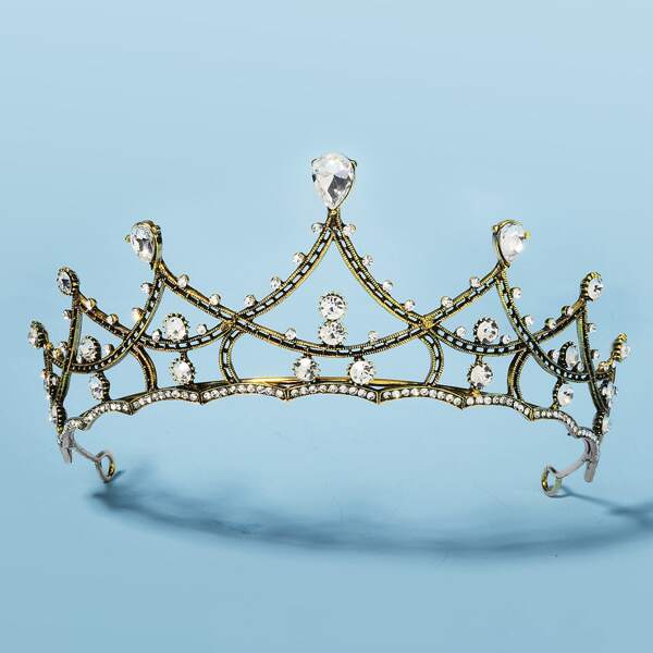 

Rhinestone Decor Crown Design Hair Accessory, Gold