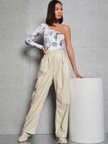 SHEIN Privé Body Con Estampado Integral De Un Hombro - Multicolor - Ver 5