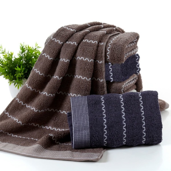 

2pcs Wave Pattern Towel Set, Multicolor