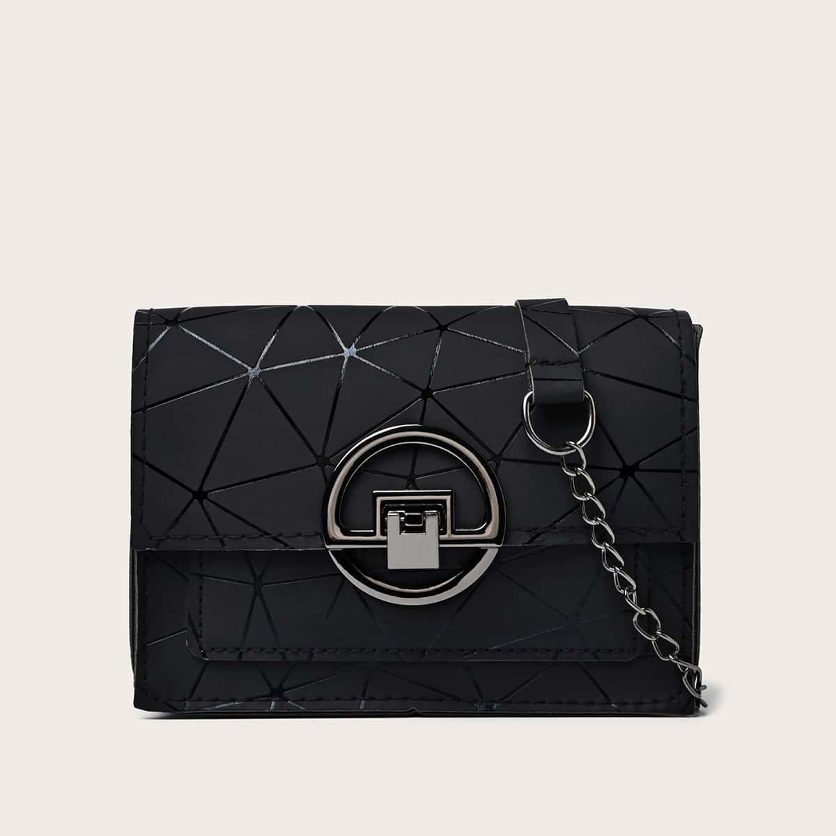 

Geo Chain Crossbody Bag, Black