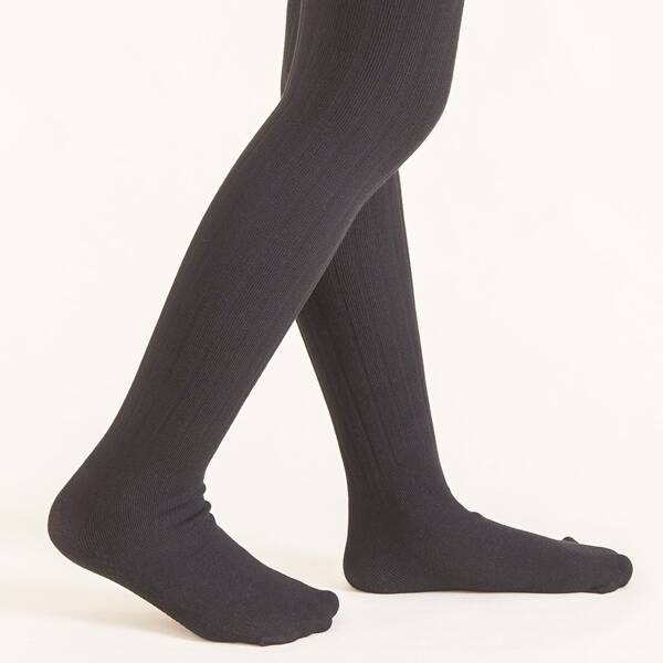 

Toddler Girls Simple Tights, Black
