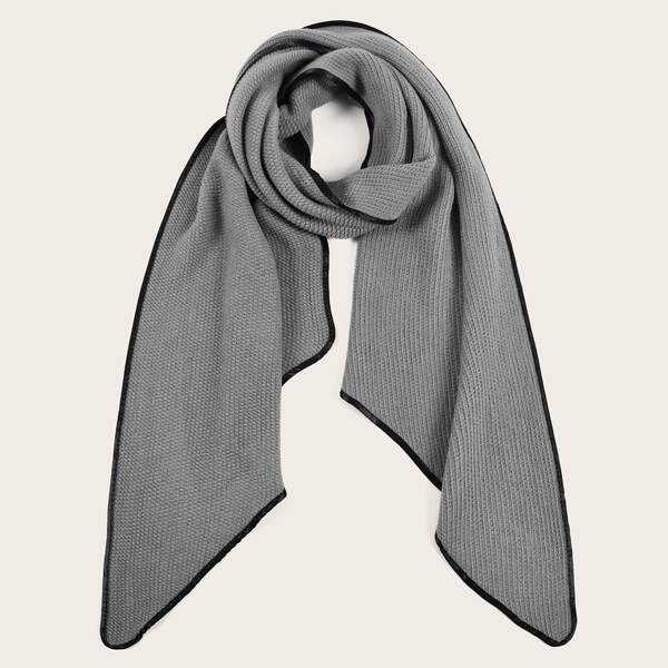 

Contrast Trim Scarf, Grey