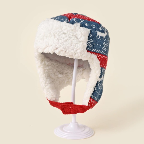 

Toddler Boys Warm Hat, Blue and white