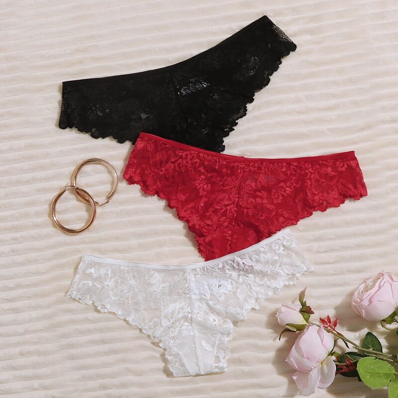 

3pack Floral Lace Panty Set, Multicolor