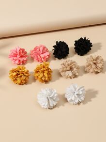 5 对花朵设计耳环情人节、妈妈、母亲、母亲节、礼物 - 彩色 - 查看 3