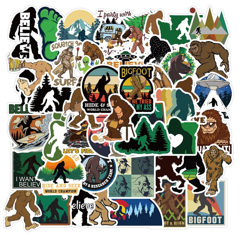 

50pcs Gorilla Print Sticker, Multicolor