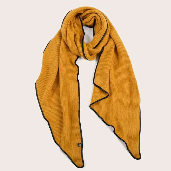 

Contrast Trim Scarf, Yellow