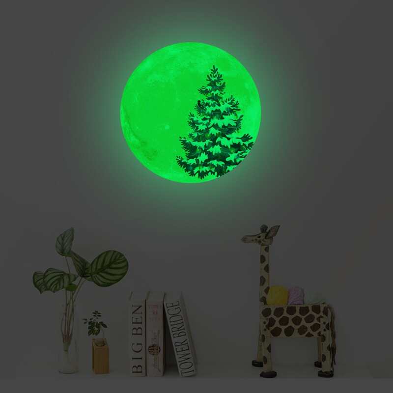 

Christmas Tree Print Luminous Wall Sticker, Multicolor