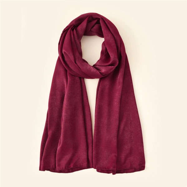 

1pc Solid Scarf, Rose red