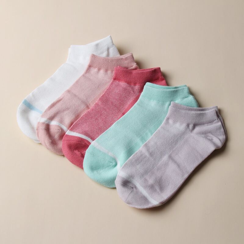 

5pairs Simple Ankle Socks, Multicolor