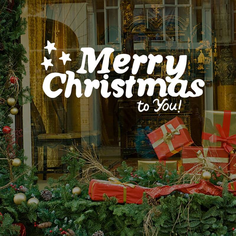 

Christmas Slogan Graphic Window Sticker, White
