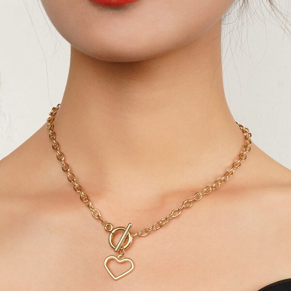 

Heart Charm Necklace, Gold