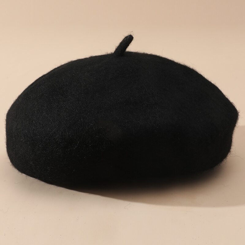 

Solid Simple Beret, Black