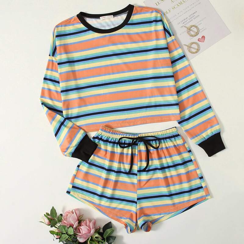 

Striped Shorts PJ Set, Multicolor