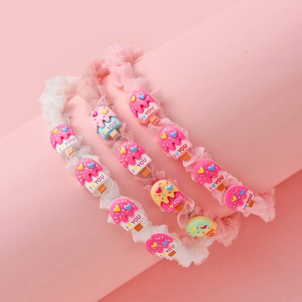 

3pcs Toddler Girls Popsicle Decor Hair Hoop, Multicolor