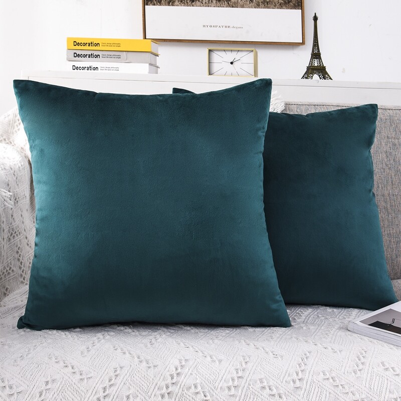 

1pc Plain Cushion Cover Without Filler, Blue