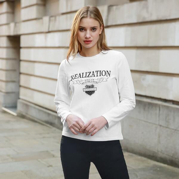 

Letter & Graphic Print Tee, White