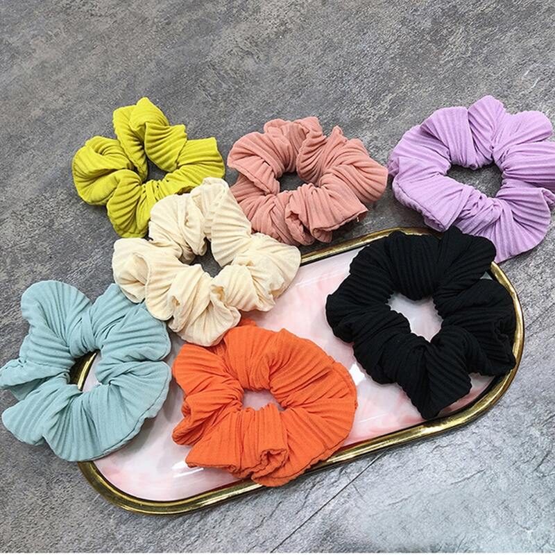 

2pcs Random Solid Scrunchie, Multicolor