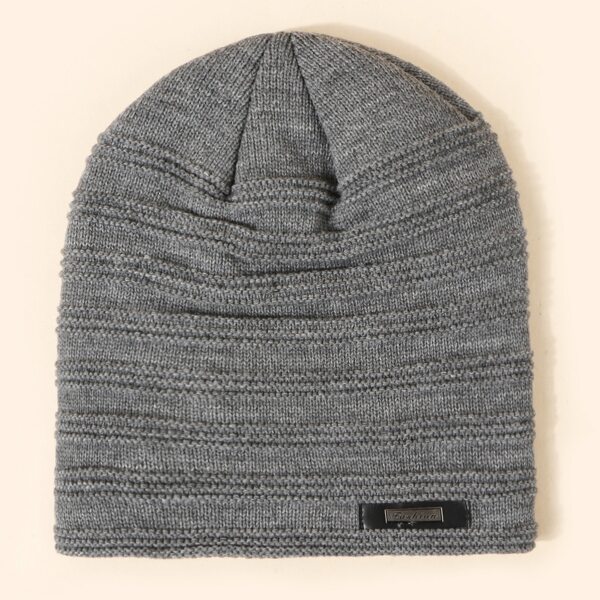 

Men Letter Decor Beanie, Grey