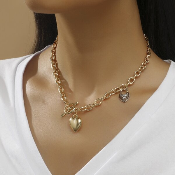 

Heart Charm Necklace, Gold