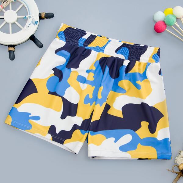 

Boys Camo Pattern Swim Shorts, Multicolor