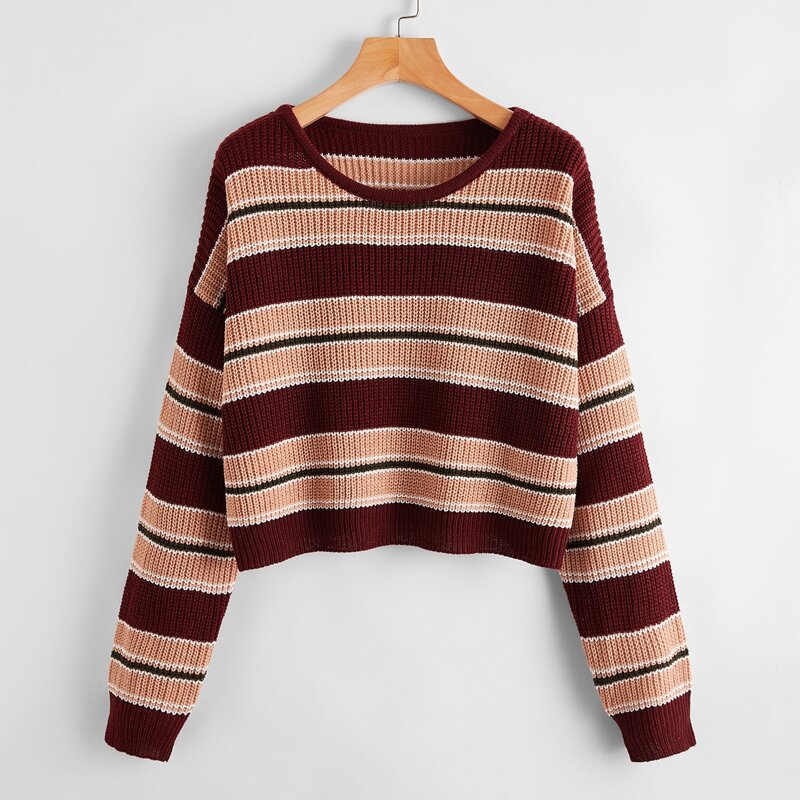 

Colorblock Drop Shoulder Sweater, Multicolor