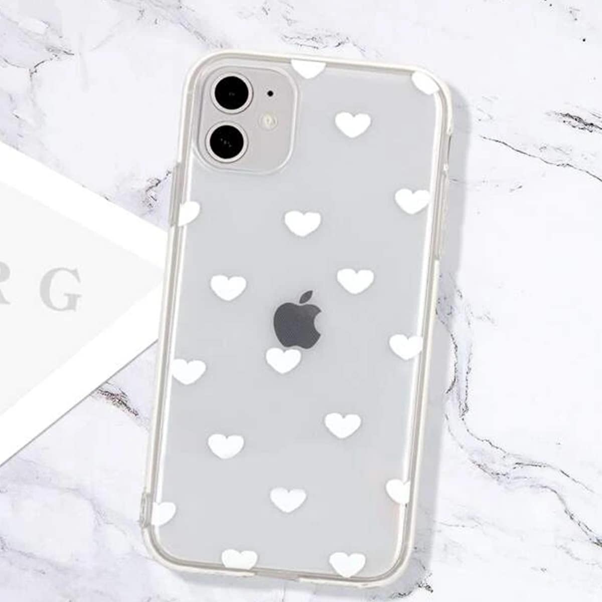 

Heart Print Clear iPhone Case