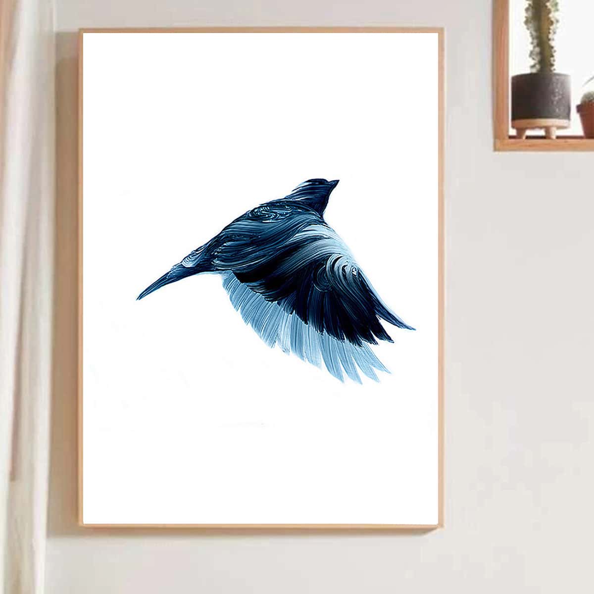 

Bird Print Wall Painting Without Frame, White