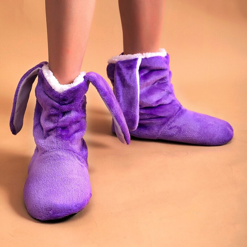 

Ear Decor Wide Fit Slippers, Purple