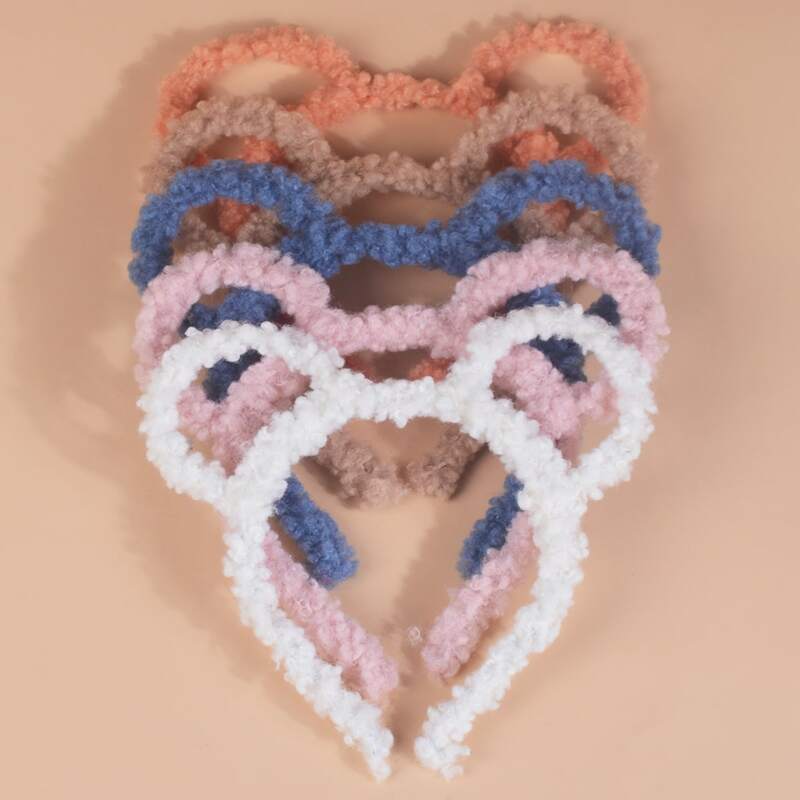 

5pcs Bear Ear Lambswool Headband, Multicolor