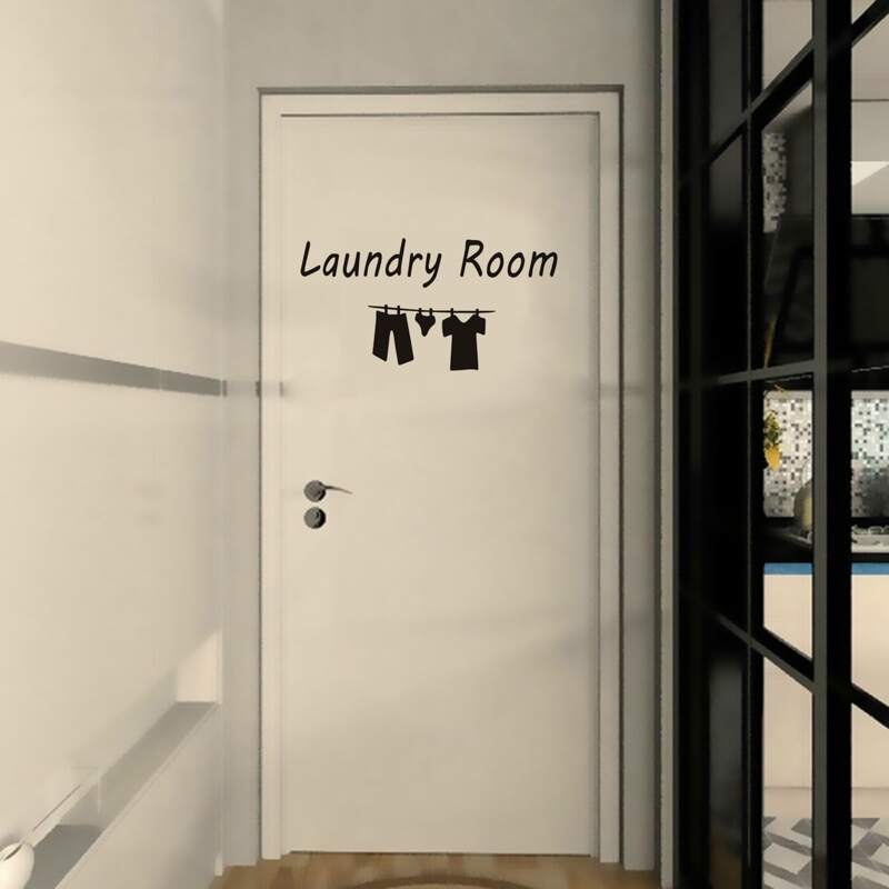 

Letter Graphic Door Sticker, Black