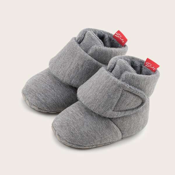 

Baby Girl Velcro Strap Warm Boots, Grey